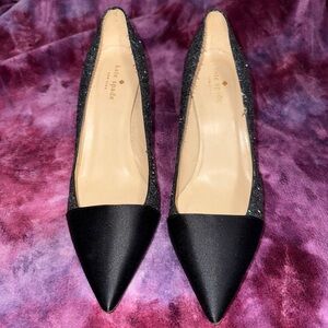 Kate Spade Black and Glitter Heels